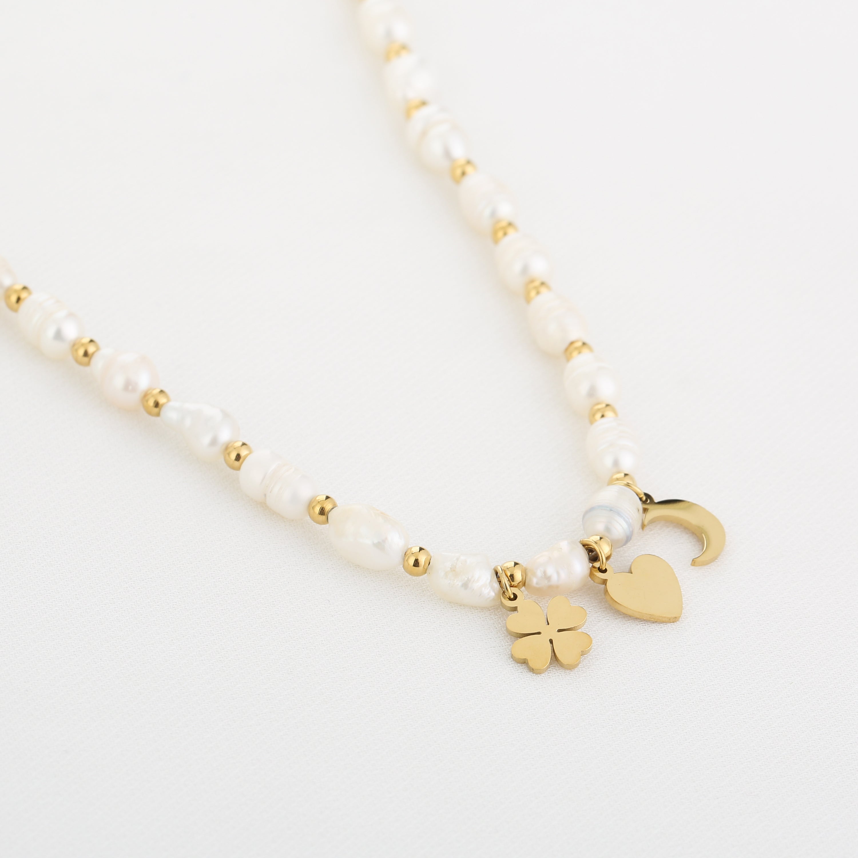 Jolie | Ketting Goud/Wit