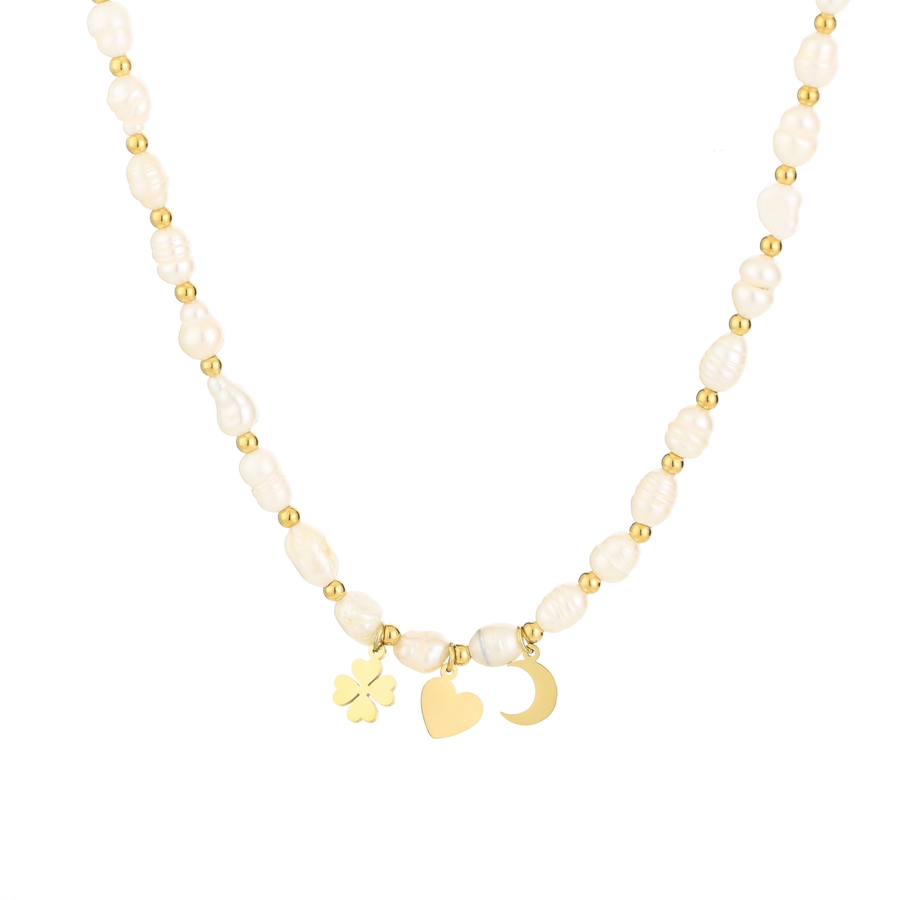 Jolie | Ketting Goud/Wit